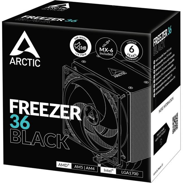 Кулер процесорний ARCTIC Freezer 36 Black (ACFRE00123A) Для сокета AM4