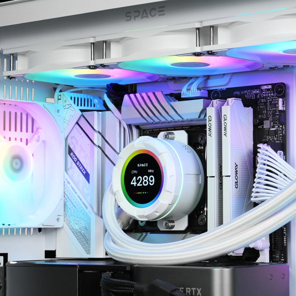 В інтернет магазині Система водяного охолодження ID-COOLING Space LCD SL360 XE White (6931393306537)