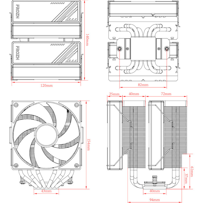 Фото Кулер процесорний ID-COOLING Frozn A620 Black