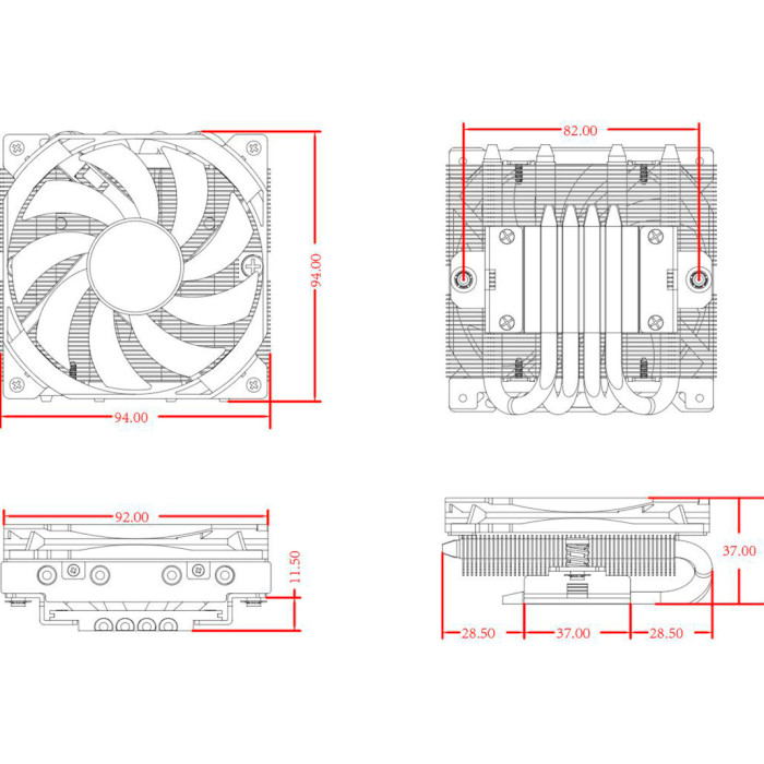 Замовити Кулер процесорний ID-COOLING IS-37-XT Black