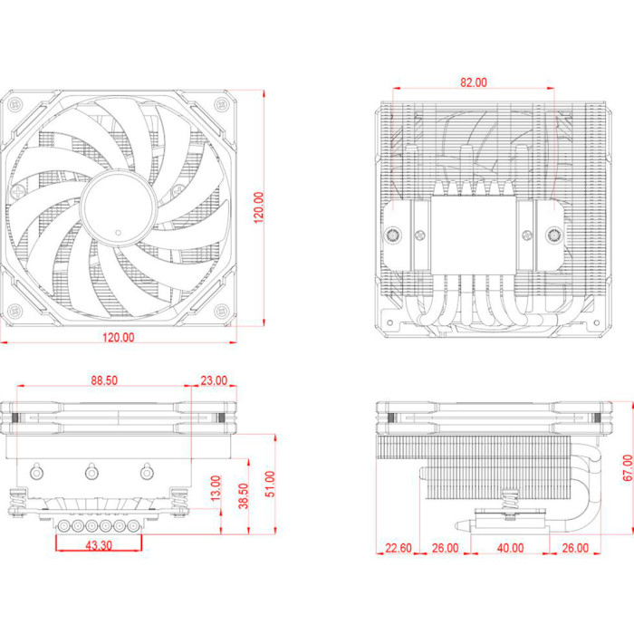 Замовити Кулер процесорний ID-COOLING IS-67-XT Black