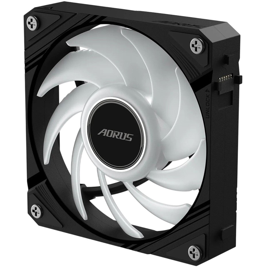 Зовнішній вигляд Кулер корпусний GIGABYTE Aorus EZ Chain Fan 120 Black (GP-ECFAN1201)