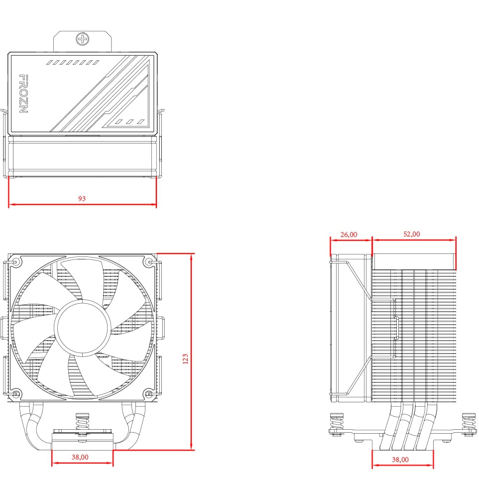 Кулер процесорний ID-COOLING Frozn A400 ARGB 92 мм Black Для сокета 1155