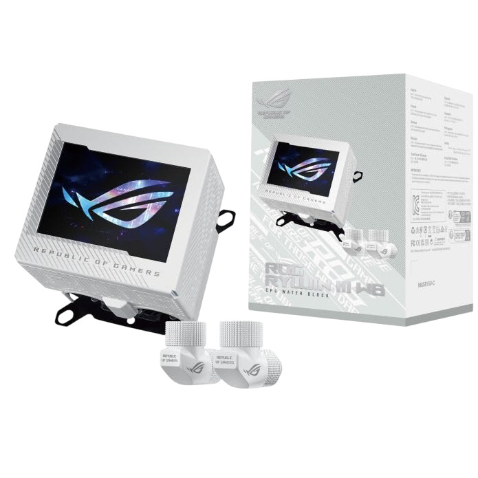 Зовнішній вигляд Водоблок ASUS ROG Ryujin III WB White Edition (90RC00V2-M0UAY0)