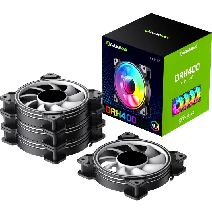 Замовити Набір корпусних кулерів GAMEMAX ARGB 4in1 Black (DRH400)