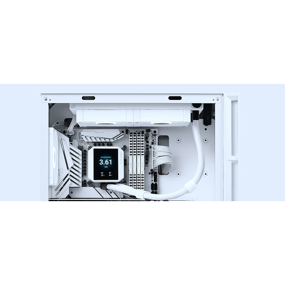 Зовнішній вигляд Система водяного охолодження DEEPCOOL Mystique 240 ARGB White (R-LX240-WHDSNMCP-G-1)