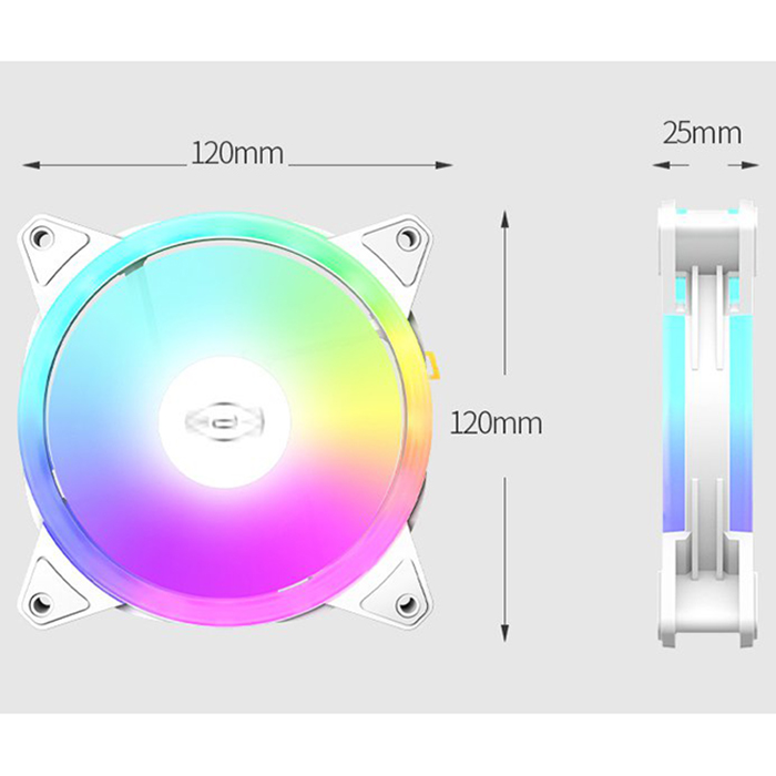 Зовнішній вигляд Кулер корпусний PCCOOLER 120mm F3 T120 ARGB WH