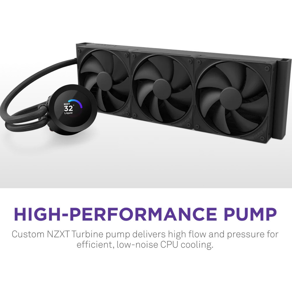 Система водяного охолодження NZXT Kraken Plus AIO Fans Black (RL-KN360-B2) Для сокета 1700