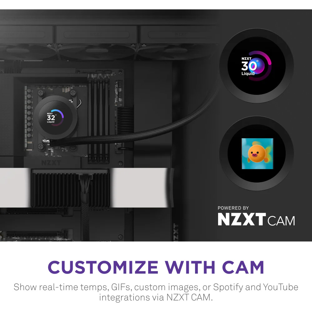 Система водяного охолодження NZXT Kraken Plus AIO Fans Black (RL-KN360-B2) Для сокета AM5