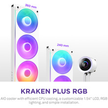Система водяного охолодження NZXT ПК Kraken Plus AIO White (RL-KR360-W2)