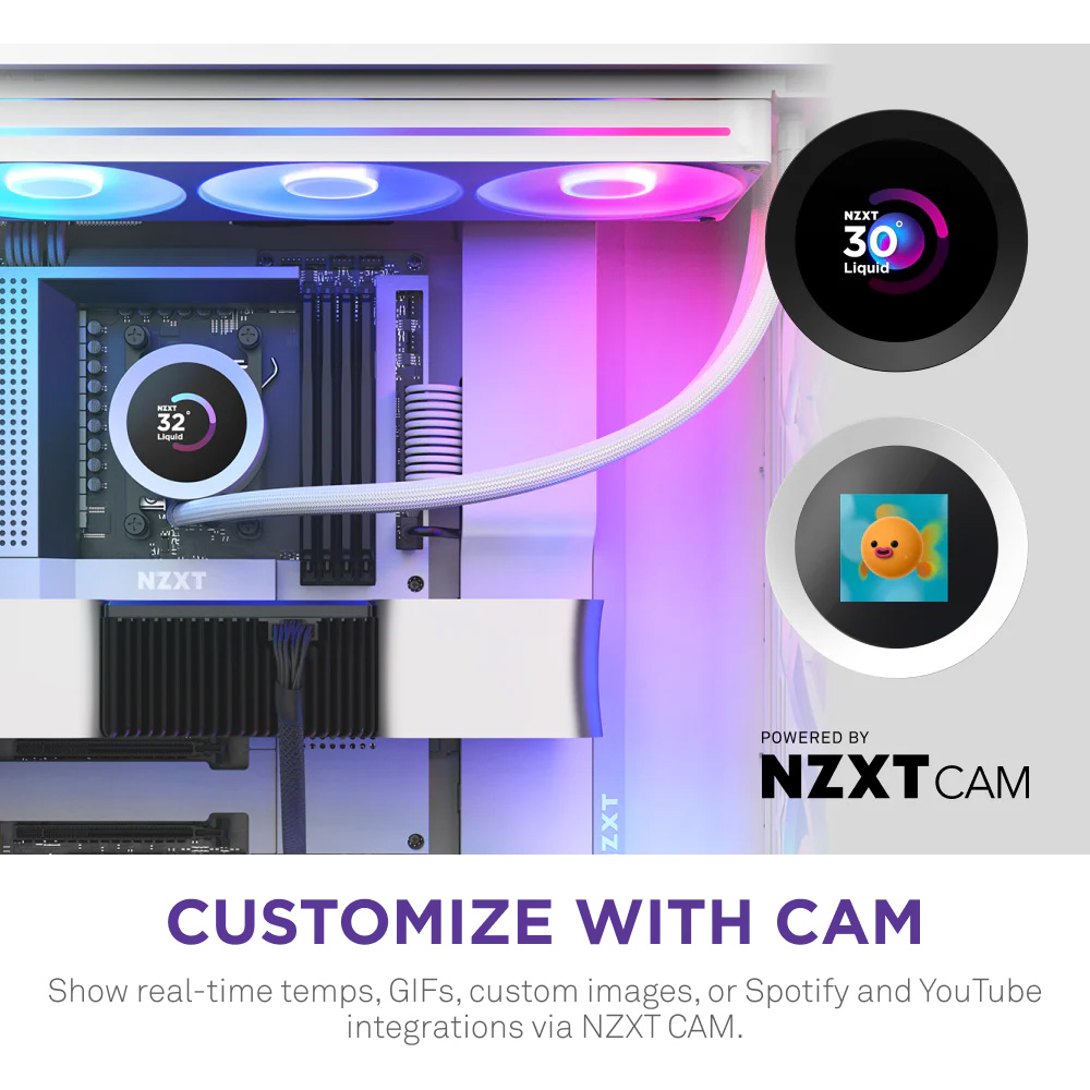 Система водяного охолодження NZXT ПК Kraken Plus AIO White (RL-KR360-W2) Для сокета AM5