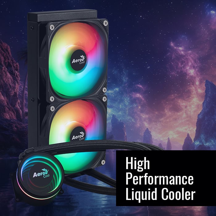 В Фокстрот Система водяного охлаждения AEROCOOL Oasis L240 Black (ACLA-OA24117.11)