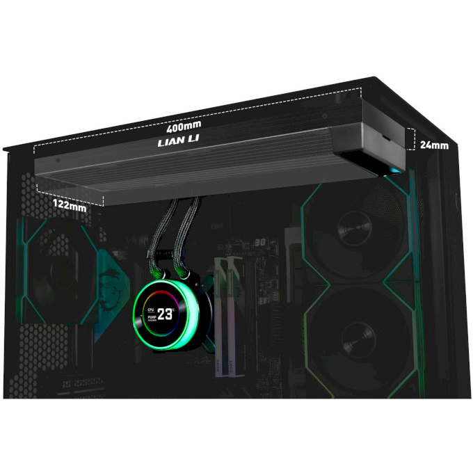 Система водяного охлаждения LIAN LI HydroShift II LCD-C 360 FANLESS Black (G89.GHS2LCD36B.00) Для сокета 1700
