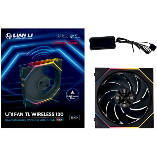 Зовнішній вигляд Кулер корпусний LIAN LI Uni Fan TL WIRELESS Reverse 120-1 Black (G99.12RTL1W1B.00)