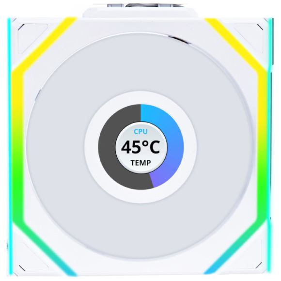Кулер корпусный LIAN LI Uni Fan SL WIRELESS LCD Reverse 120-1 White (G99.12RSLLCD1W1W.00)