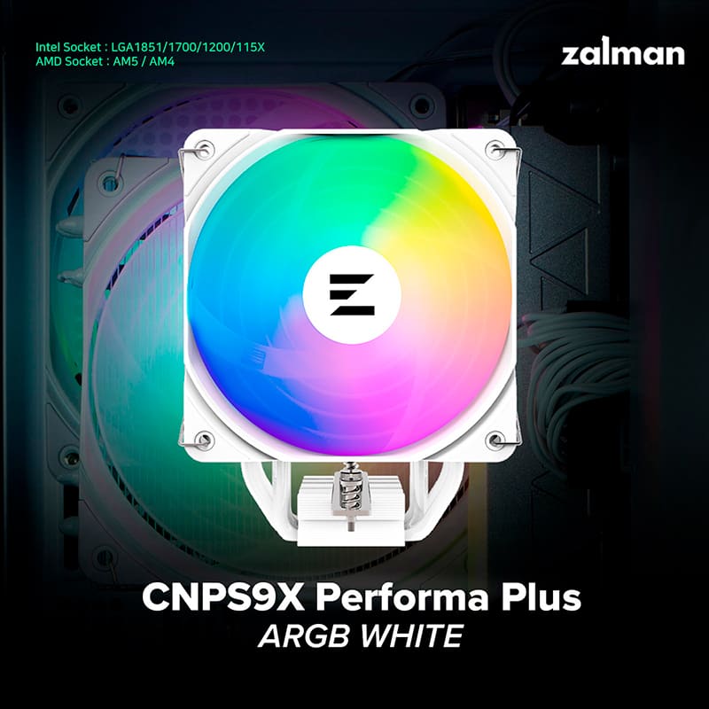 В Фокстрот Кулер процессорный ZALMAN CNPS9X Performa Plus ARGB White (CNPS9XPERFORMAPLUSARGBWH)