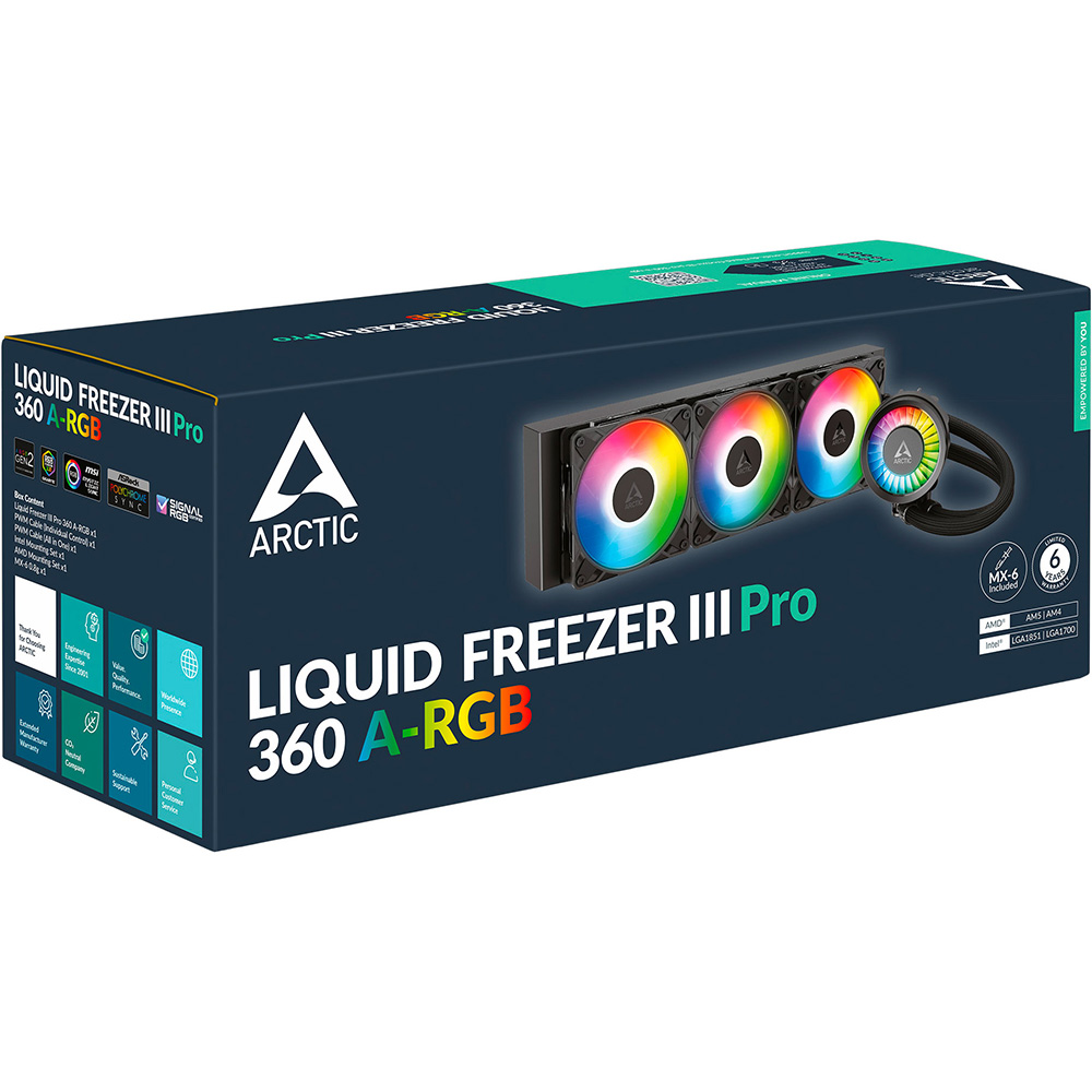 У Фокстрот Система водяного охолодження ARCTIC Liquid Freezer III Pro 360 A-RGB Black (ACFRE00184A)
