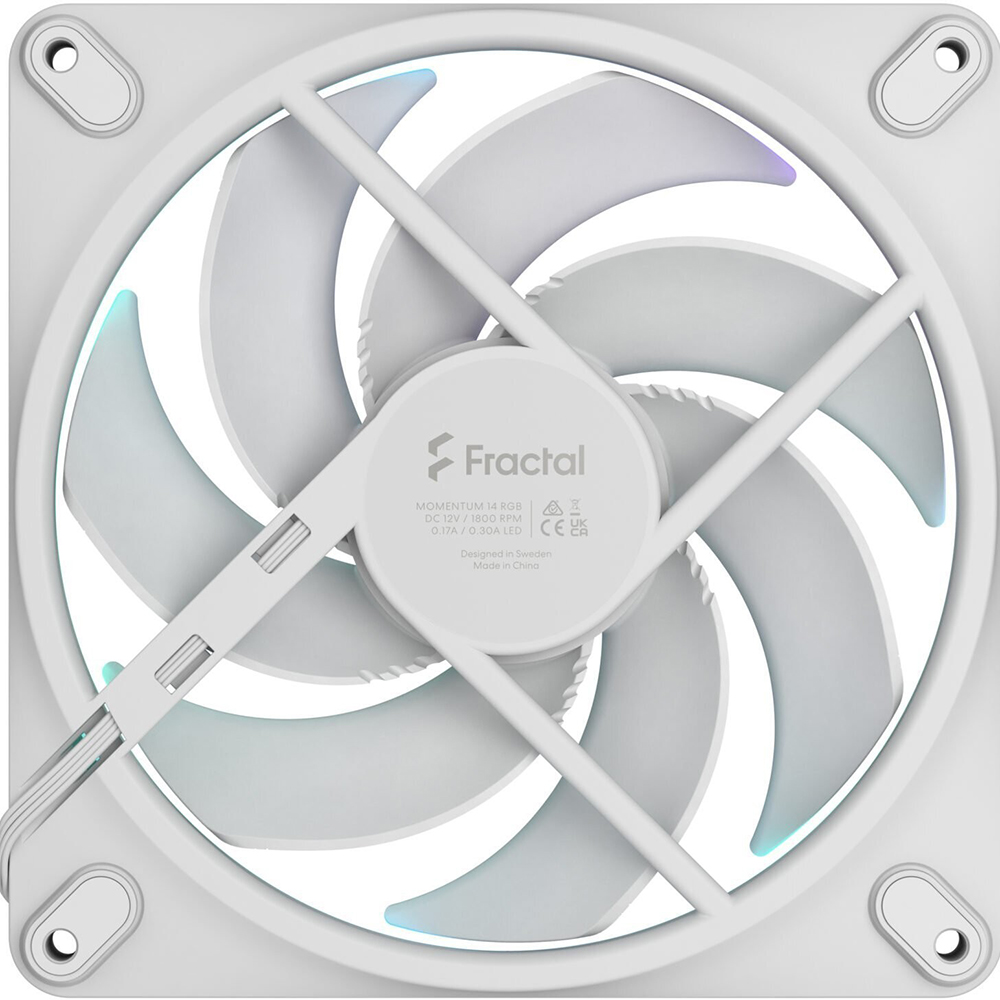 Кулер корпусний FRACTAL DESIGN Momentum 14 RGB White (FD-F-MR1-1402) Підшипник гідродинамічний