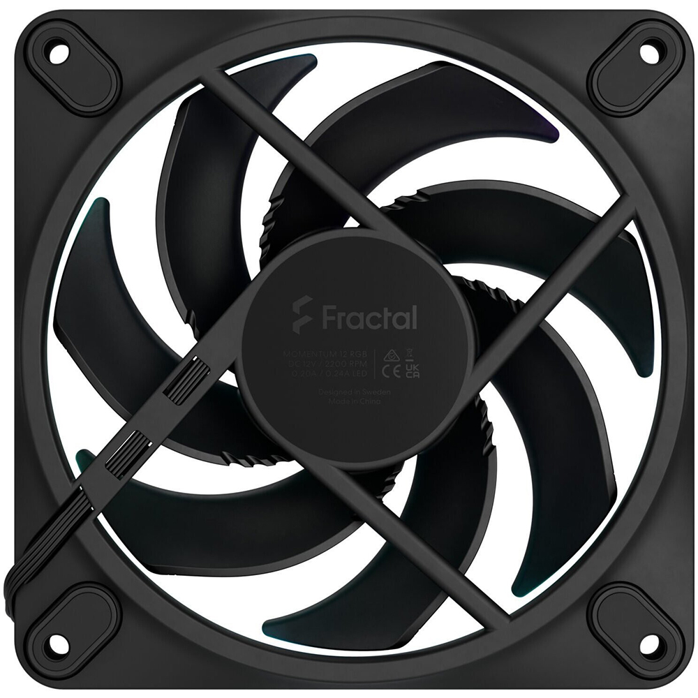 Кулер корпусный FRACTAL DESIGN Momentum 12 RGB Black (FD-F-MR1-1201) Подшипник гидродинамический