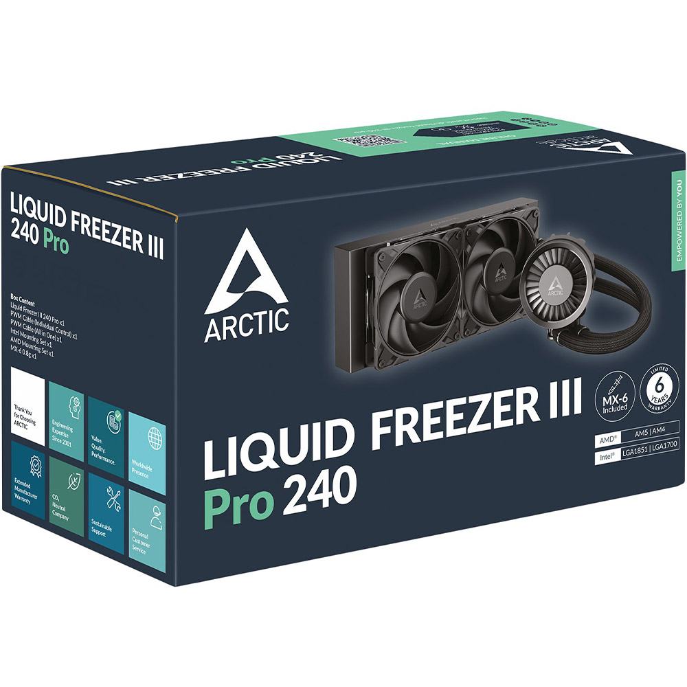 Зовнішній вигляд Система водяного охолодження ARCTIC Liquid Freezer III Pro 240 Black (ACFRE00178A)