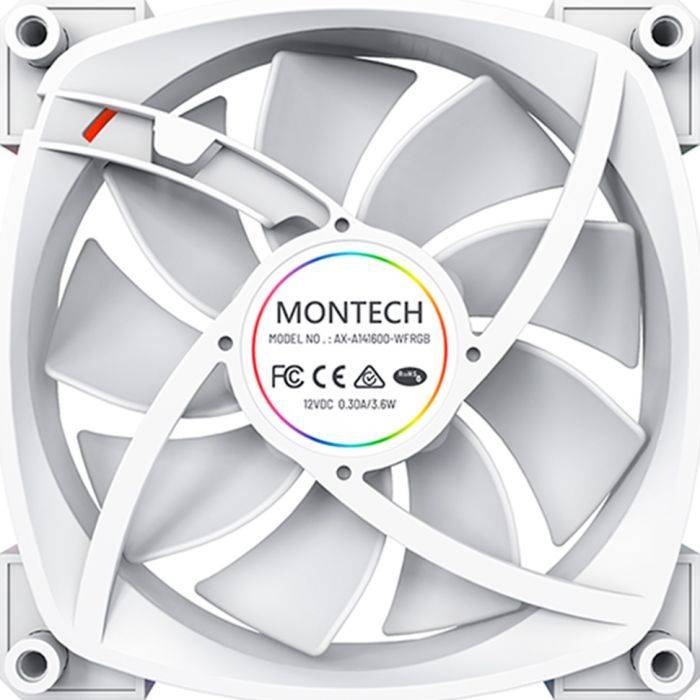 Кулер корпусний MONTECH 140MM RX140 PWM WHITE Діаметр вентиляторав, мм 140