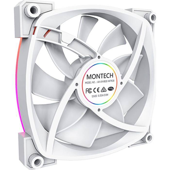 Кулер корпусний MONTECH 140MM RX140 PWM WHITE Підшипник ковзання