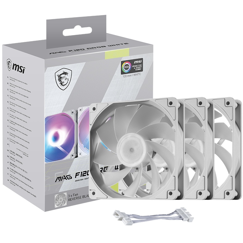 Кулери корпусні MSI MAG F120 ARGB WHITE-3RW 3 шт. Призначення для корпусу