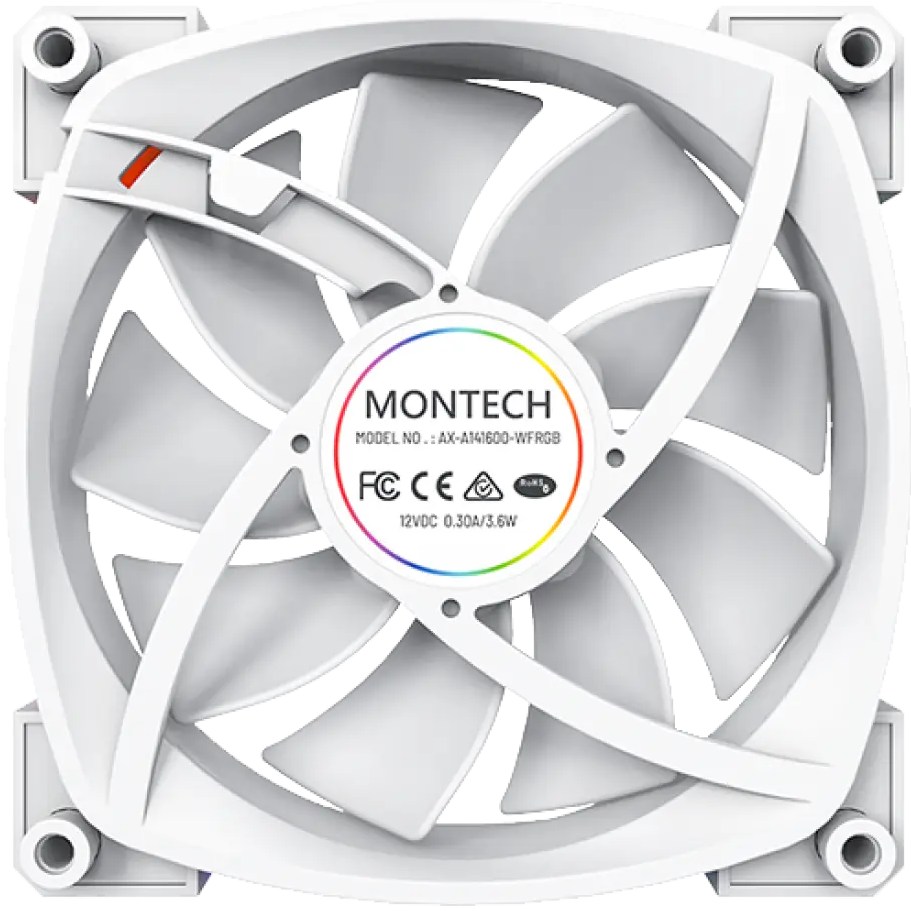 Кулер корпусний MONTECH AX140 PWM WHITE Підшипник ковзання