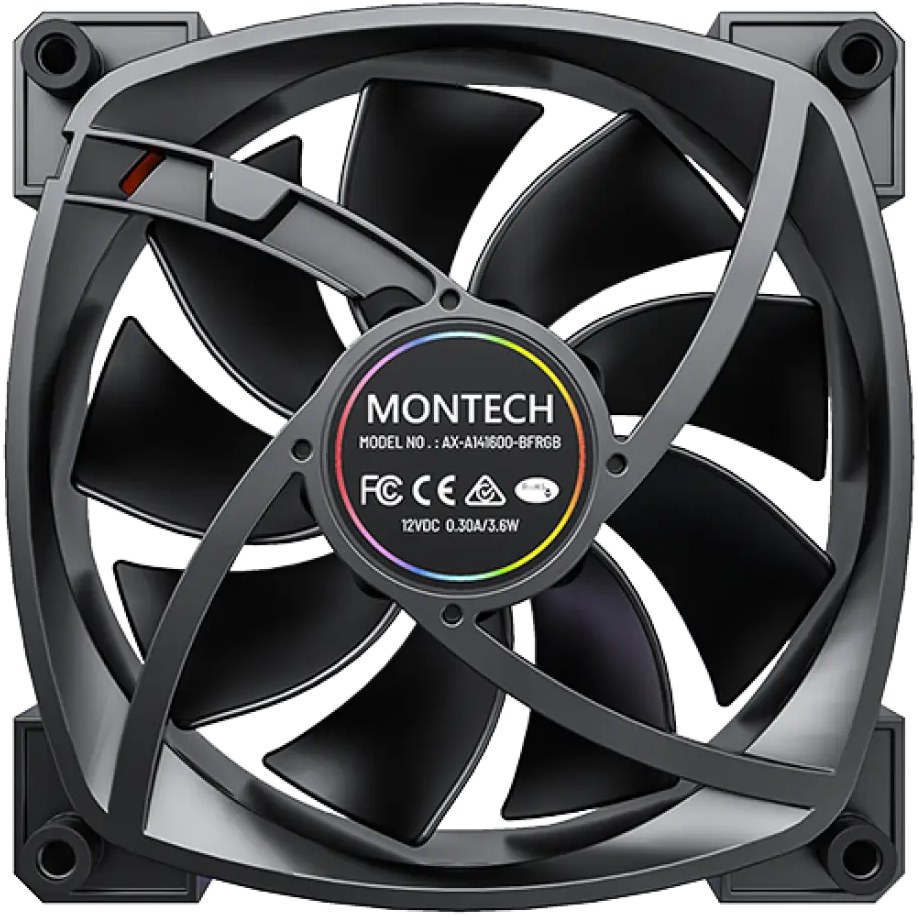 Кулер корпусний MONTECH AX140 PWM BLACK Конструкція системи охолодження кулер