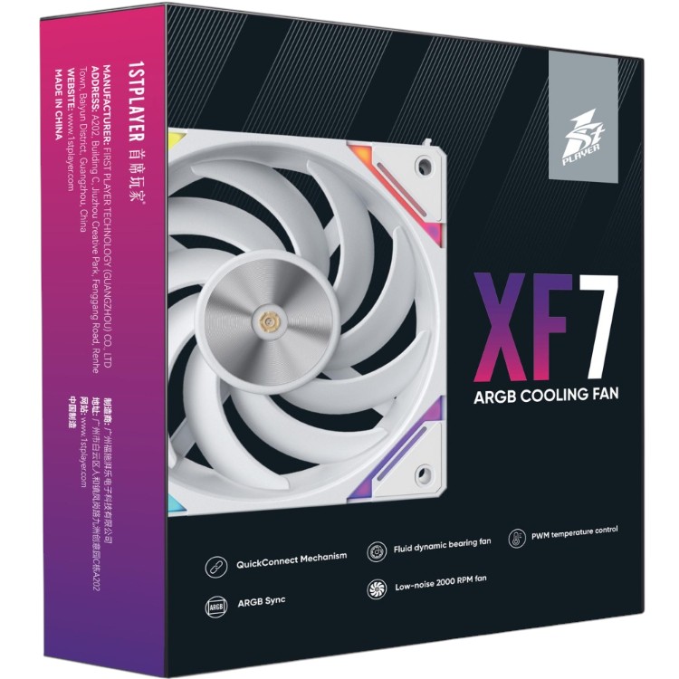 В Україні Кулер корпусний 1STPLAYER XF7 White (XF7-WH-1IN1)
