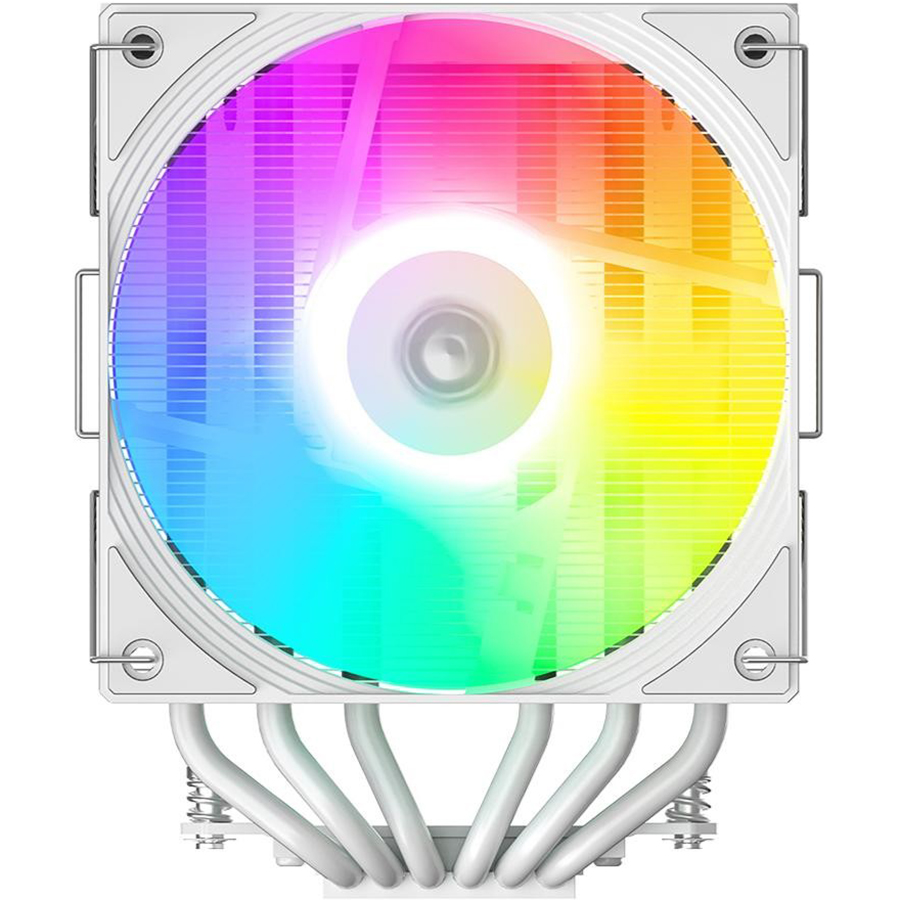 Кулер процесорний ID-COOLING Frozn A620 ARGB Snow Додатково швидкість 300-2000 об/хв ±10%; тиск 1.94 мм H₂O; напруга 12; струм 0.15 A; потужність 1,8 Вт; роз'єм 4-pin PWM/3-pin ARGB 5 В; TDP 260 Вт