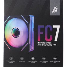 Кулер корпусный 1STPLAYER FC7 Black (FC7-BK-1IN1)