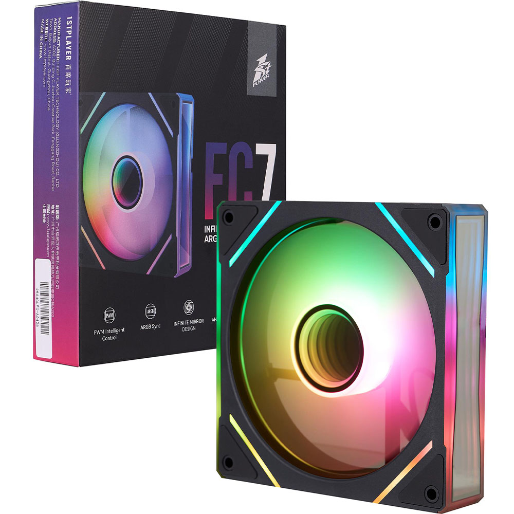 Заказать Кулер корпусный 1STPLAYER FC7 Black (FC7-BK-1IN1)