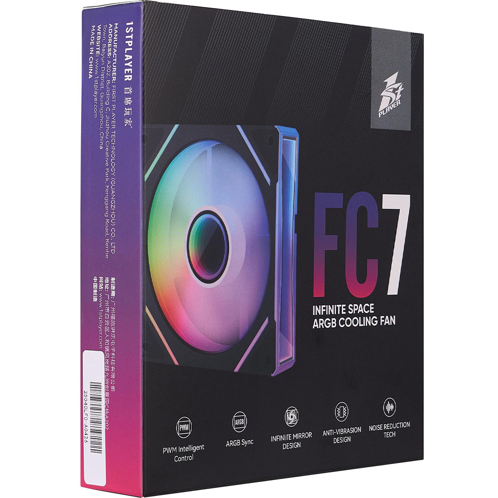 Покупка Кулер корпусный 1STPLAYER FC7 Black (FC7-BK-1IN1)
