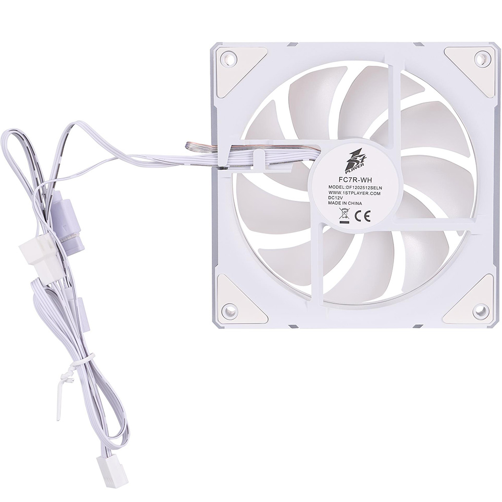 Зовнішній вигляд Кулер корпусний 1STPLAYER FC7 White (FC7-WH-1IN1)