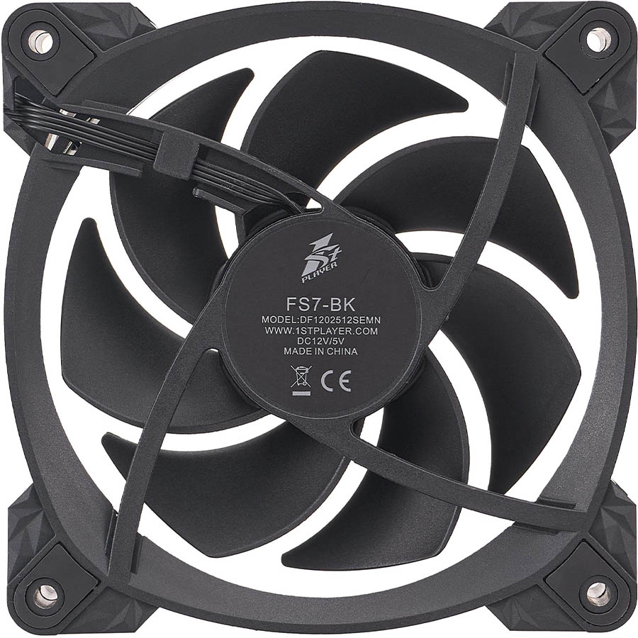 Внешний вид Кулер корпусный 1STPLAYER FS7 Black (FS7-BK-1IN1)