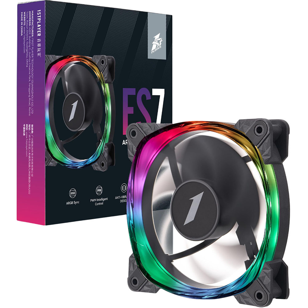 Заказать Кулер корпусный 1STPLAYER FS7 Black (FS7-BK-1IN1)