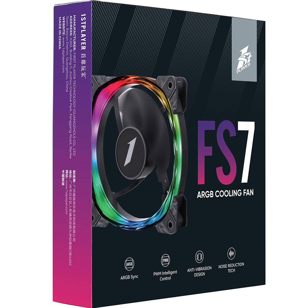 Покупка Кулер корпусный 1STPLAYER FS7 Black (FS7-BK-1IN1)