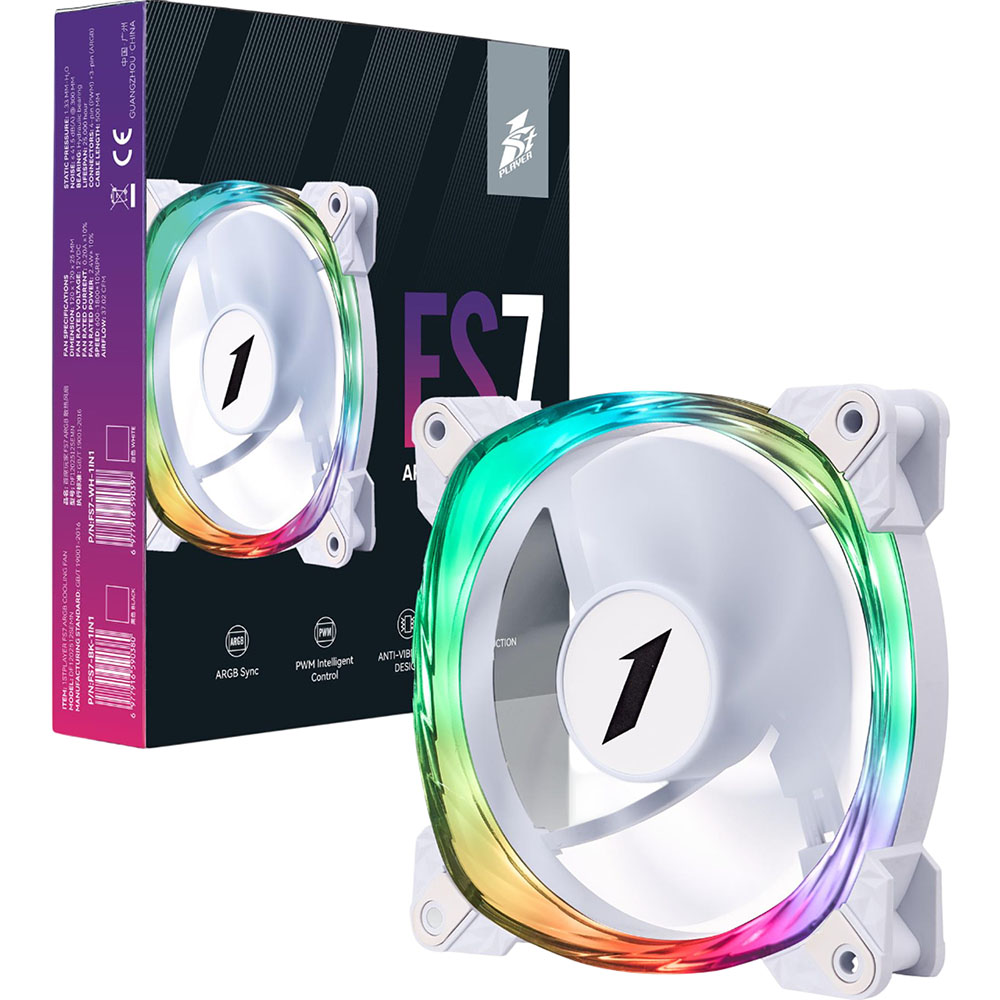 Заказать Кулер корпусный 1STPLAYER FS7 White (FS7-WH-1IN1)
