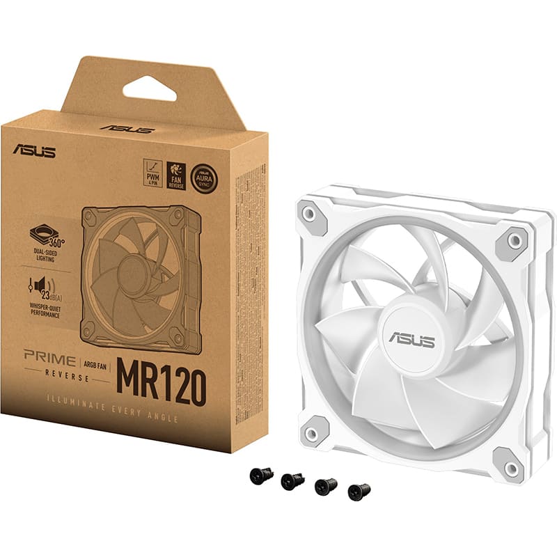 Обзор Кулер корпусный ASUS Prime MR120 ARGB Reverse Single Pack White (90DA00L3-B09000)