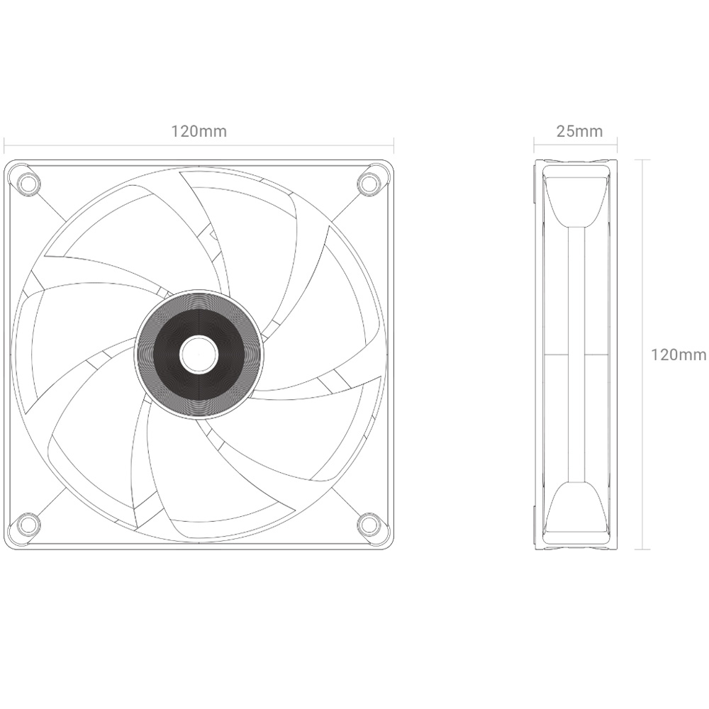 Зображення Кулер корпусний OCYPUS DELTA F12 120мм White (DELTA-F12-WH1NM00X-GL)