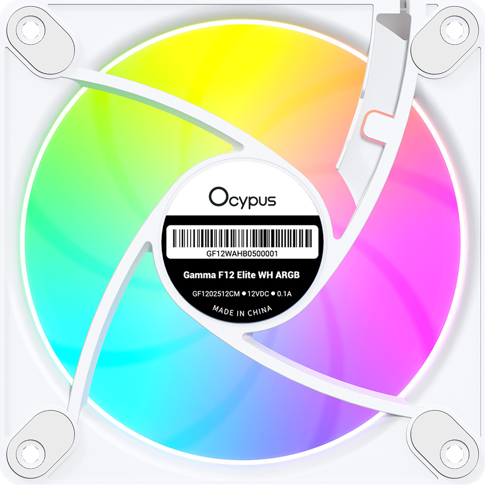Набор кулеров корпусных OCYPUS GAMMA F12 ELITE WH ARGB 3 IN 1 White (GAMMA-F12-WH3AM00E-GL) Конструкция системы охлаждения кулер