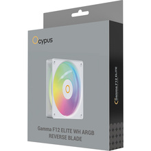 Кулер корпусний OCYPUS GAMMA F12 ELITE WH ARGB REVERSE BLADE White (GAMMA-F12-WH1AM01E-GL)