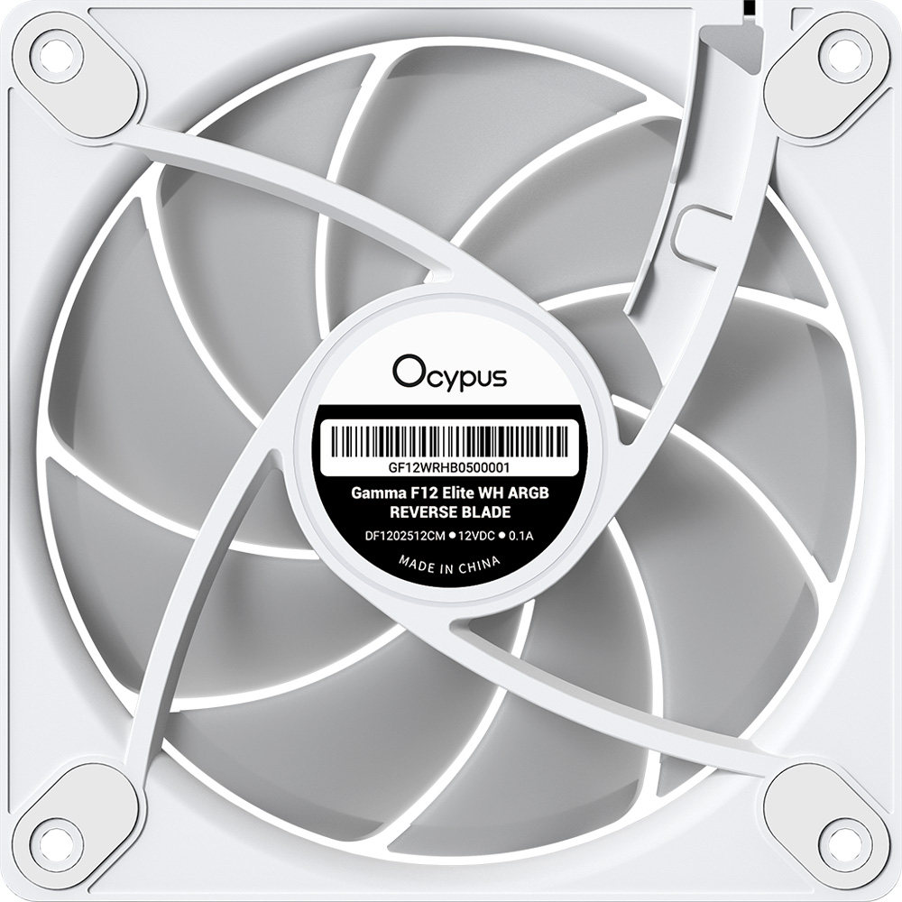 Кулер корпусний OCYPUS GAMMA F12 ELITE WH ARGB REVERSE BLADE White (GAMMA-F12-WH1AM01E-GL) Підшипник гідравлічний