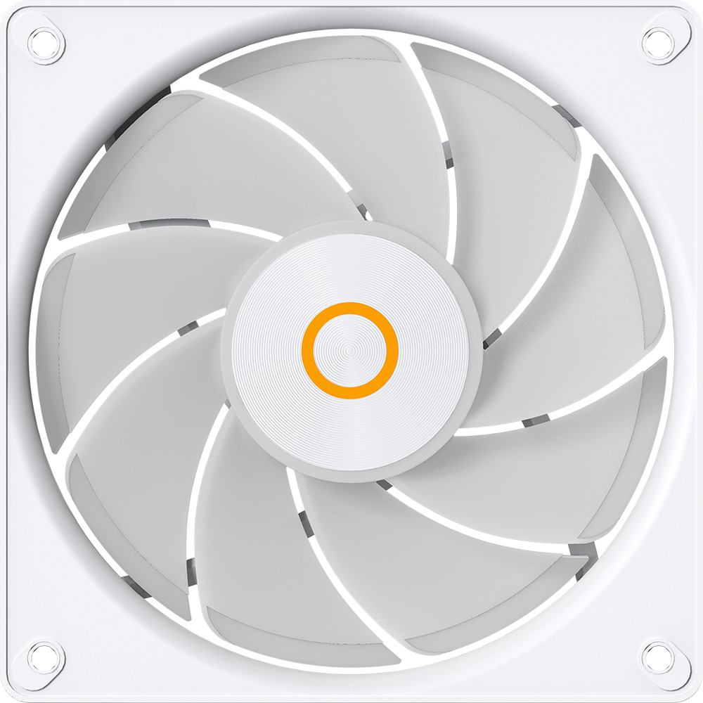 Зовнішній вигляд Кулер корпусний OCYPUS GAMMA F12 ELITE WH ARGB REVERSE BLADE White (GAMMA-F12-WH1AM01E-GL)