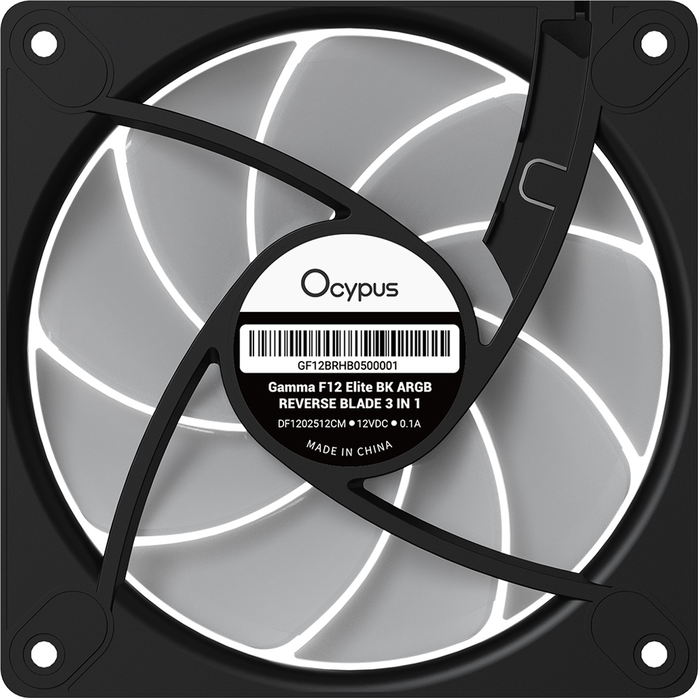 Покупка Набір корпусних кулерів OCYPUS GAMMA F12 ELITE BK ARGB REVERSE BLADE 3 IN 1 Black (GAMMA-F12-BK3AM01E-GL)
