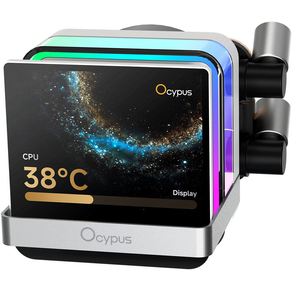 Система водяного охолодження OCYPUS Sigma L36 Pro White (SIGMA-L36-WH3ANWL00P-GL) Додатково 3.5" IPS-дисплей 640x480; магнітне кріплення насоса; ARGB-підсвічування; керамічний підшипник; трифазний шестиполюсний мотор; мідна основа 3700 мм²; два режими швидкості вентиляторів