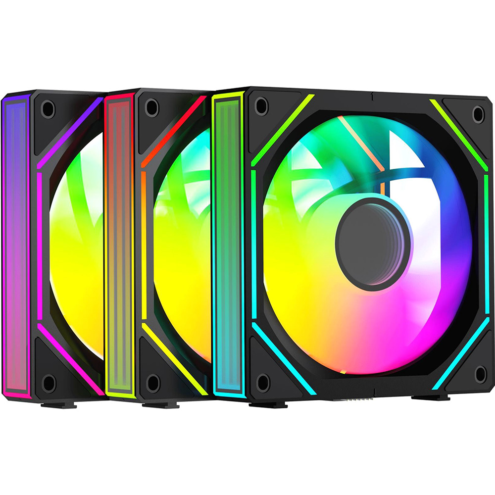 Набір корпусних кулерів OCYPUS Gamma F12 UNI BK ARGB Reverse Blade (GAMMA-F12-BK3AM01U-GL)