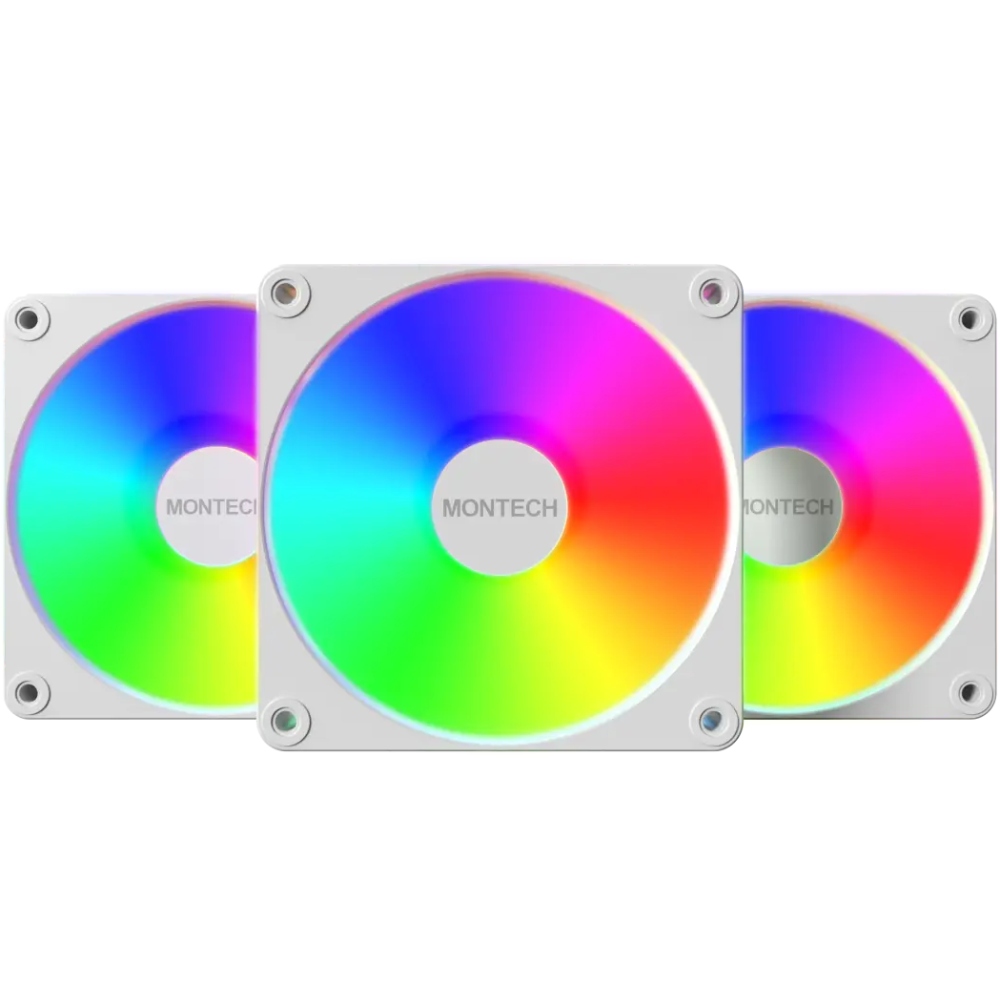 Набір корпусних кулерів MONTECH 120 мм GF120 V2 ARGB PWM 3I1(W)