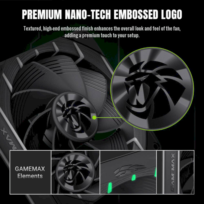 Зображення Вентилятор GameMax Tornado T12 ARGB-R Black
